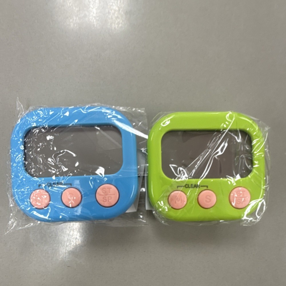 Aouce 2 Pack Digital Kitchen Timers Blue Green Countdown Battery Powered