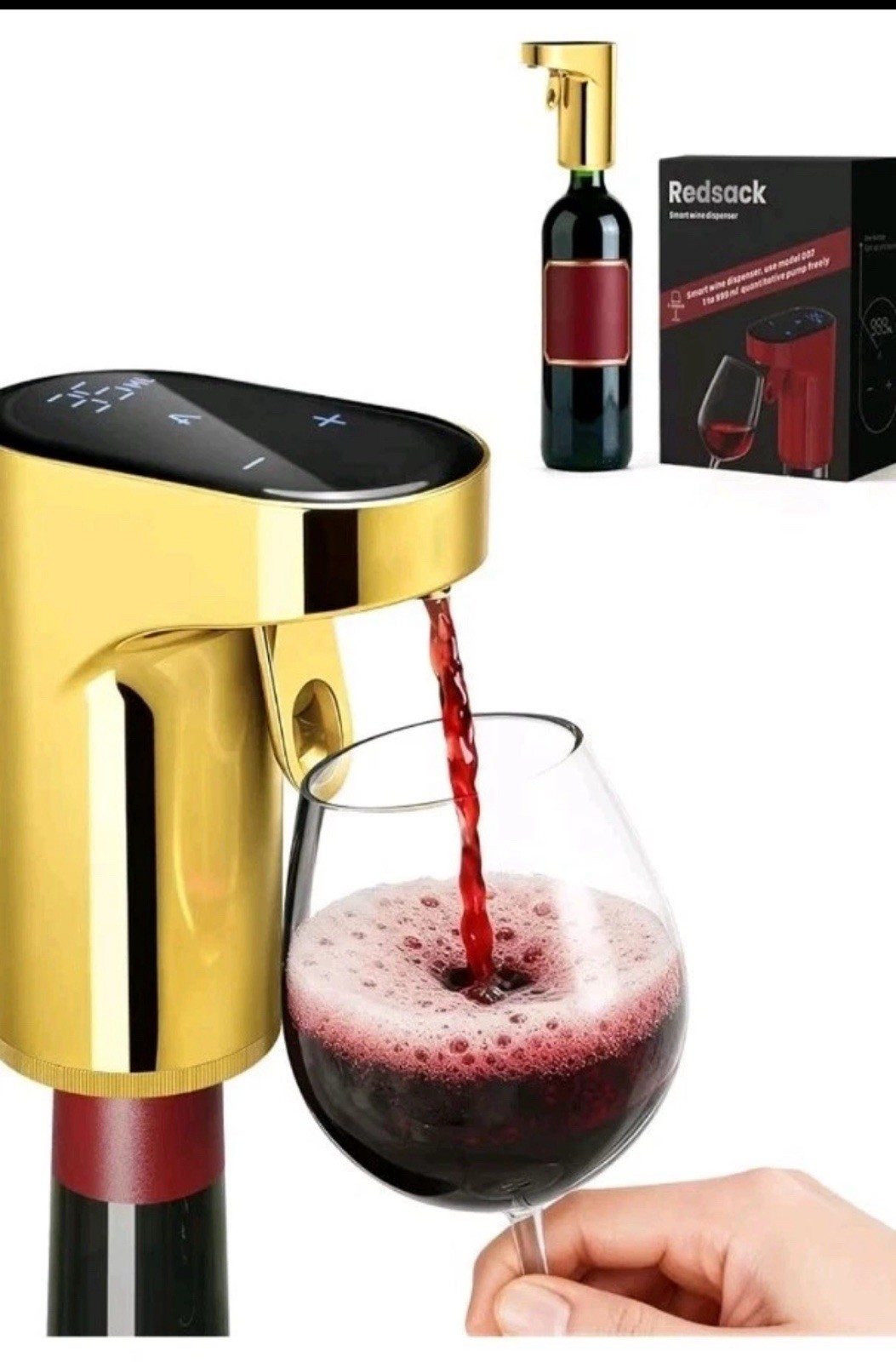 Redsack Wine Dispenser Electric Decanter Aerator Whiskey Pourer Pump Gold New