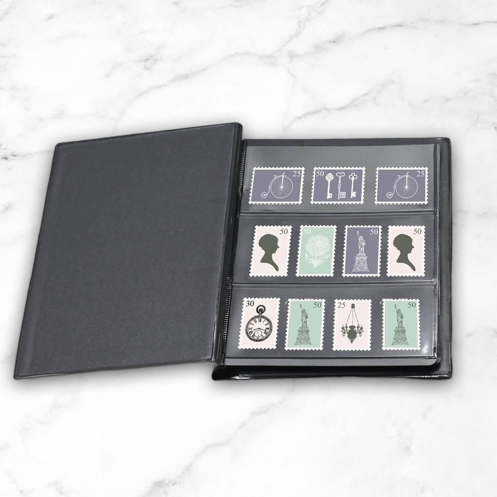 10-Page Stamp Storage Book, 20 Sheets for Safe and Neat Stamp Keeping