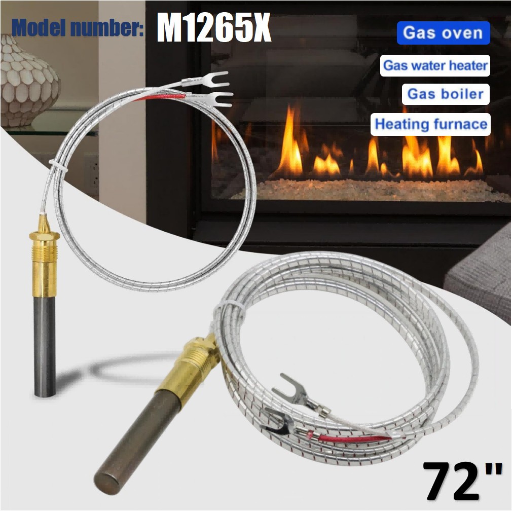 Two-Lead Thermopile 72″ 750 mV For Bakers Pride Pizza Oven Model 151, 201, 251
