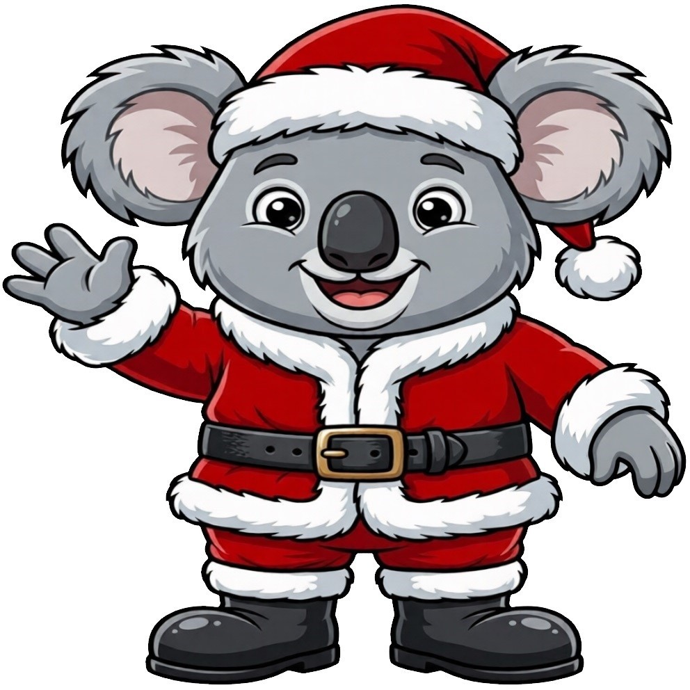 30 Custom Christmas Koala Bear Personalized Address Labels