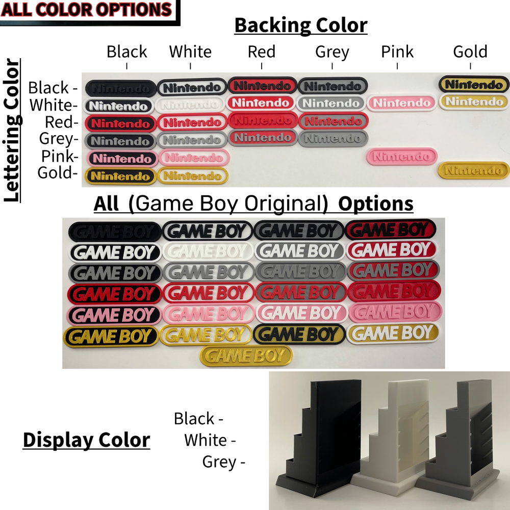 Game Boy DMG/Original/Classic System - DISPLAY ONLY (Customize Colors)