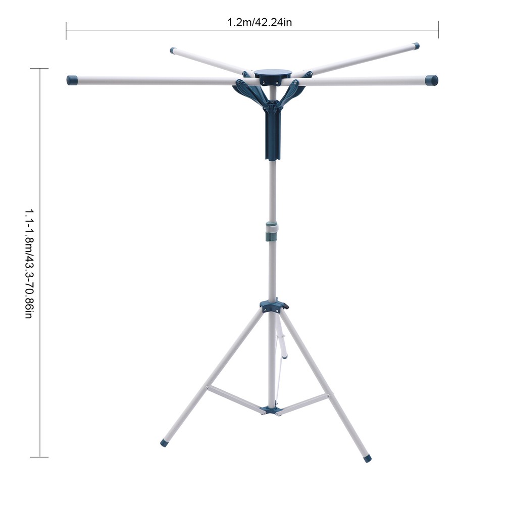 110-180cm Adjustable Height Foldable Drying Rack Space Saving Clothes Dryer Rack