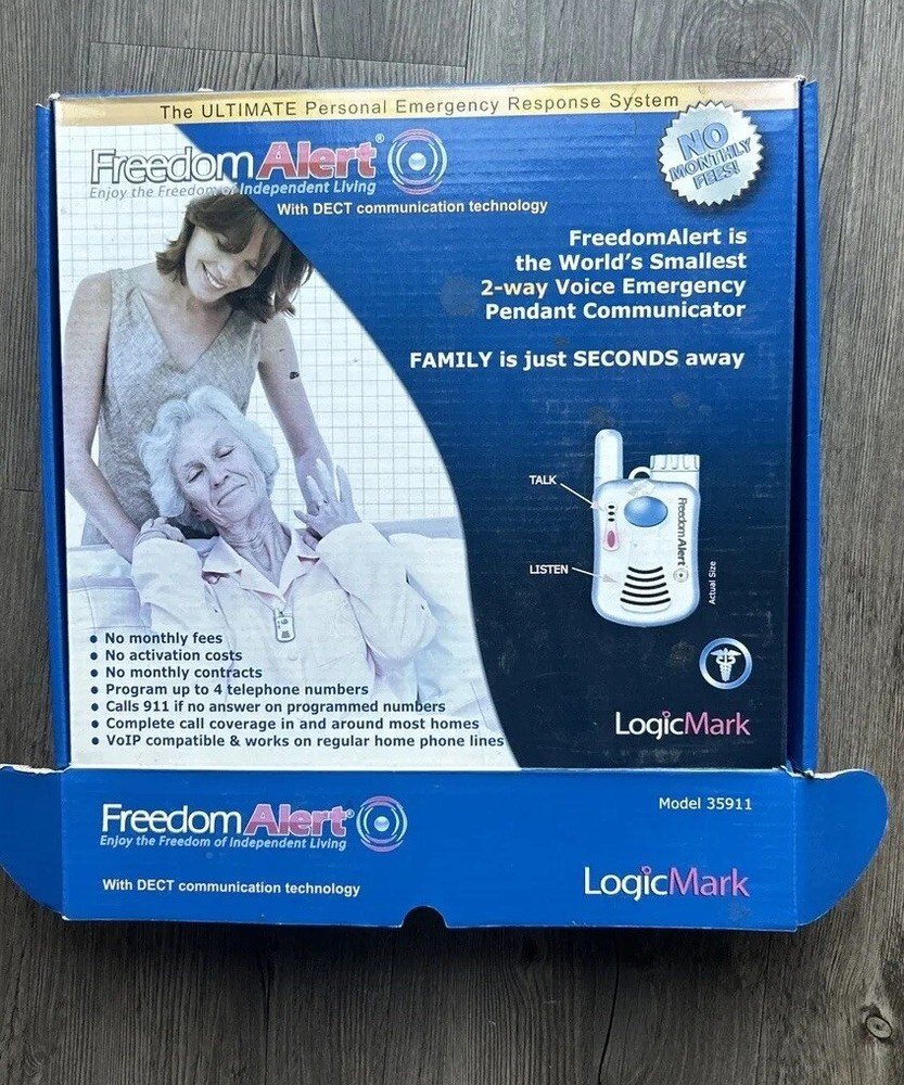 LogicMark 35911 Freedom Alert Emergency System Base Only W/ DECT Comm Tech