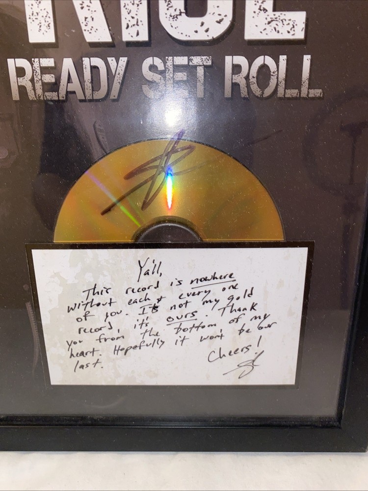 CHASE RICE Ready Set Roll Signed CD Award With Note! 15.5”x15.5”