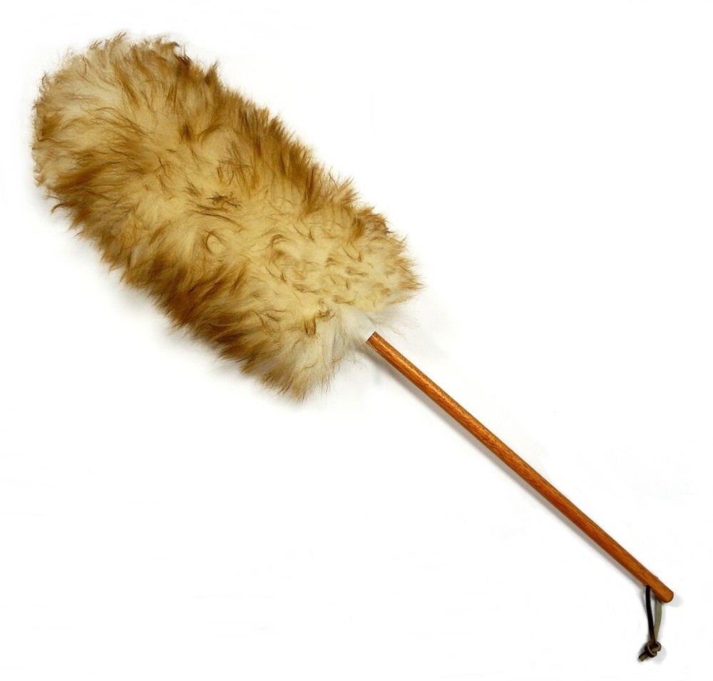 25" Premium Australian Lambs wool Cleaning Duster with Leather Strap