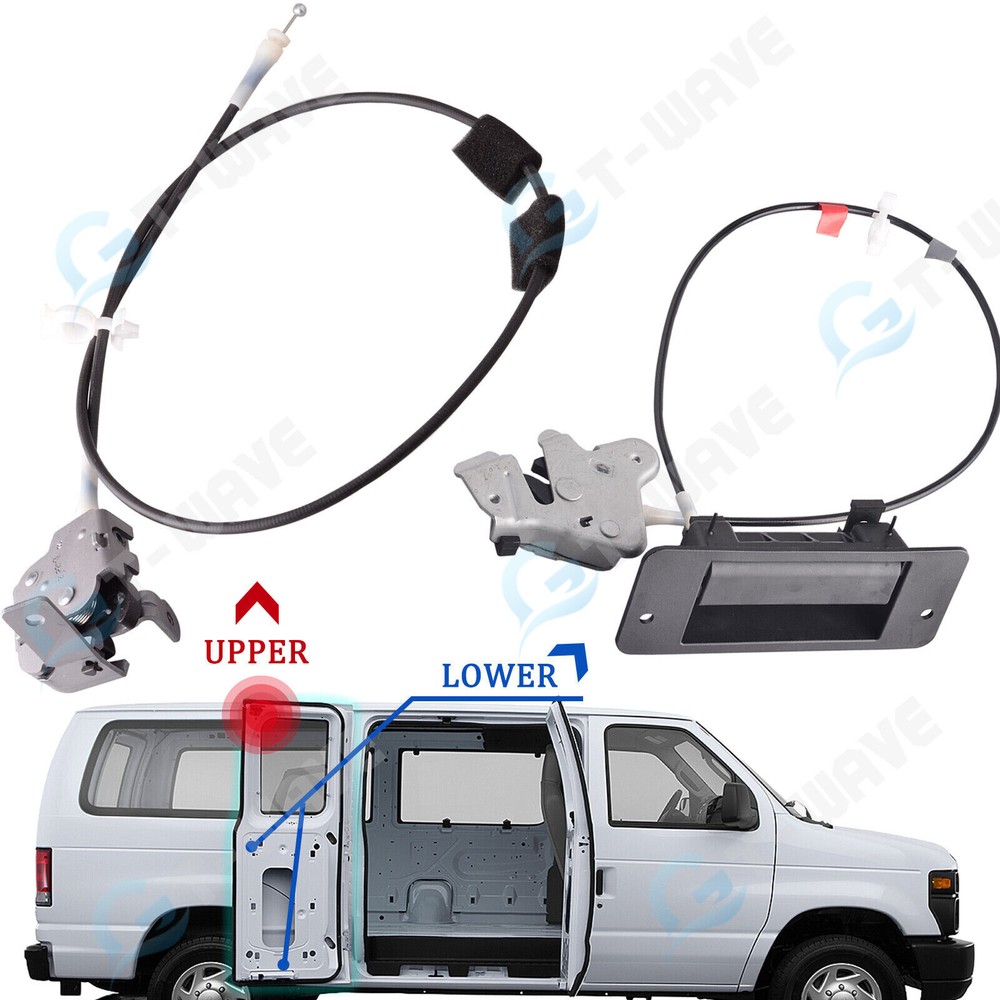 Rear Side 40% Hinged Door Upper&Lower Lock Latch fit Ford E150 E250 E350 92-09