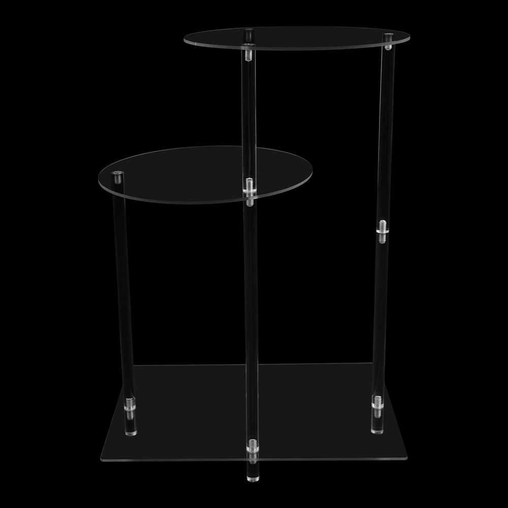 Side Table Home Bedside Table with Open Storage Shelf Indoor Clear Side Table US