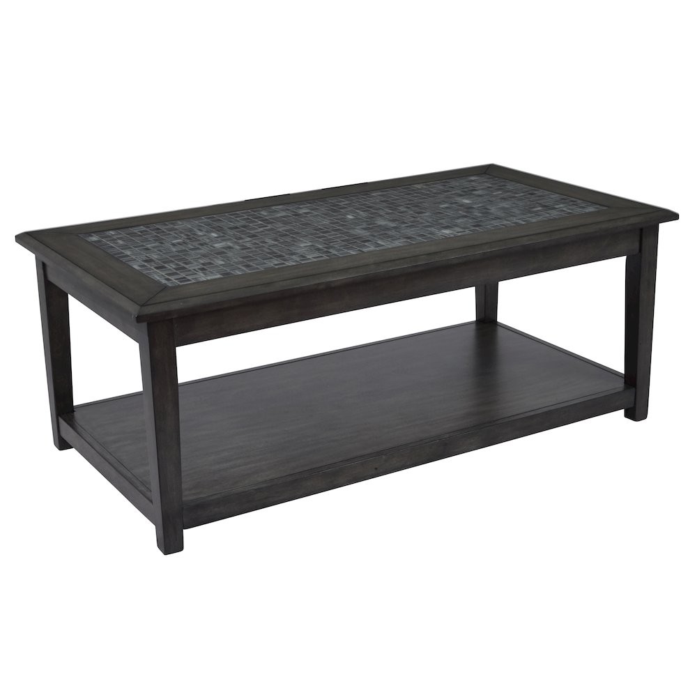 Baroque 48" Coffee Table with Mosaic Tile Inlay