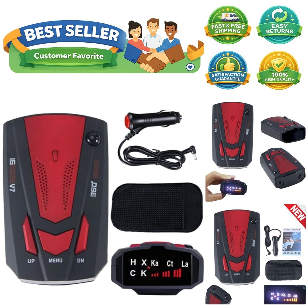 High-Sensitivity Radar Detector – 360° Detection & Adjustable City/Highway Mode