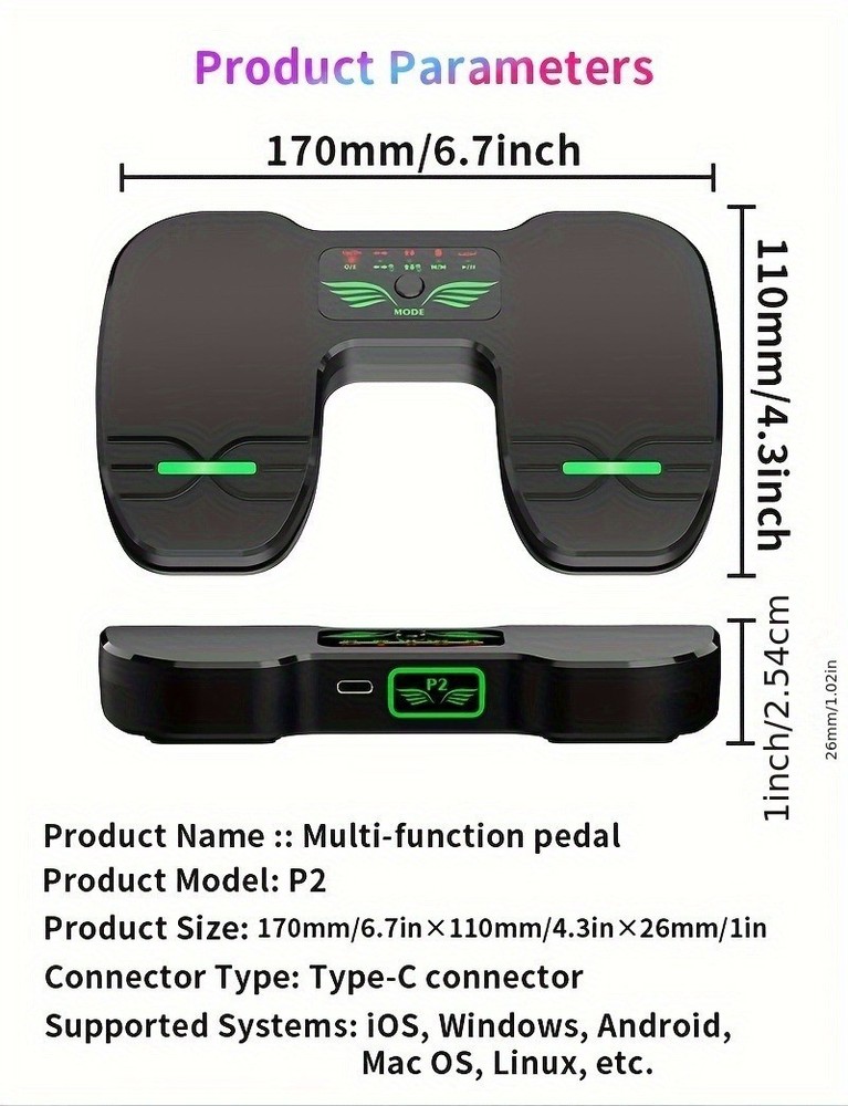 Multi-functional double foot pedal, page turner