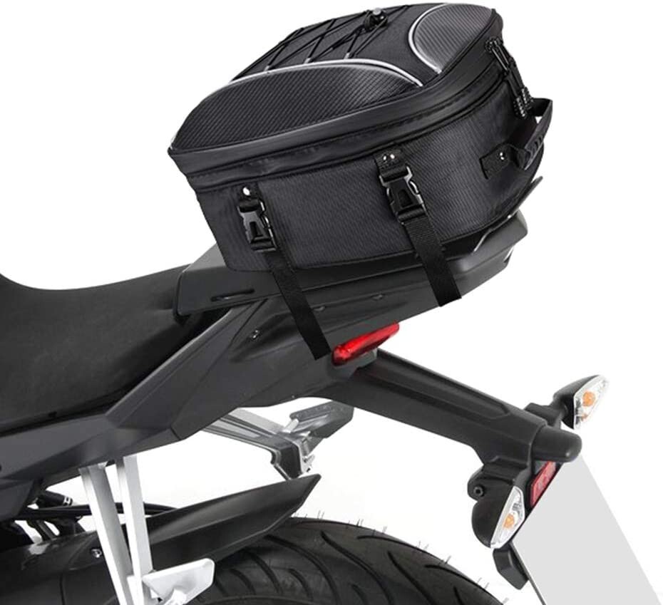 KEMIMOTO Motorcycle Tail Bag Expandable Motorbike Helmet Bag Luggage Storage