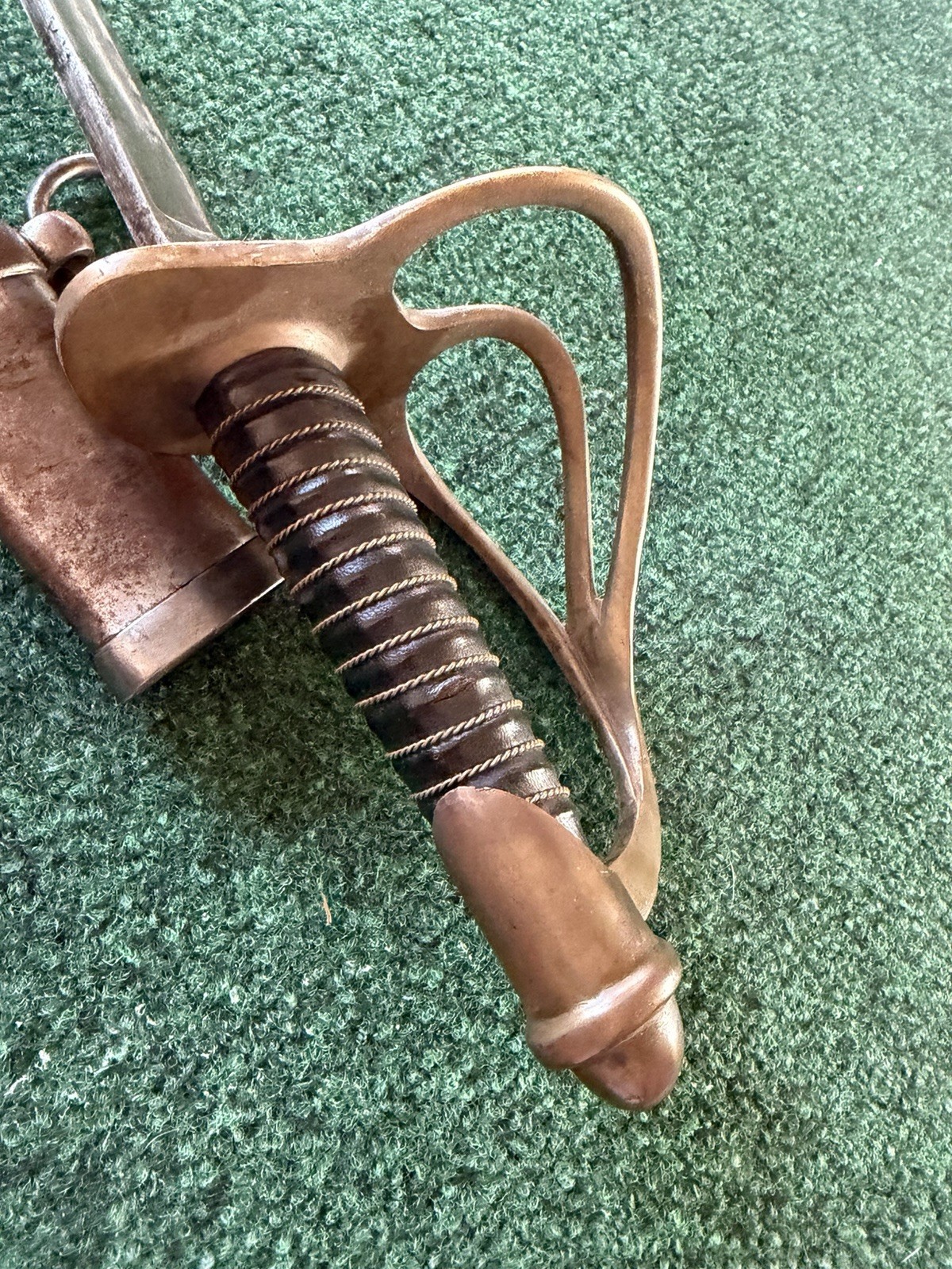 US CIVIL WAR CAVALRY SWORD WITH SCABBARD DATED 1862