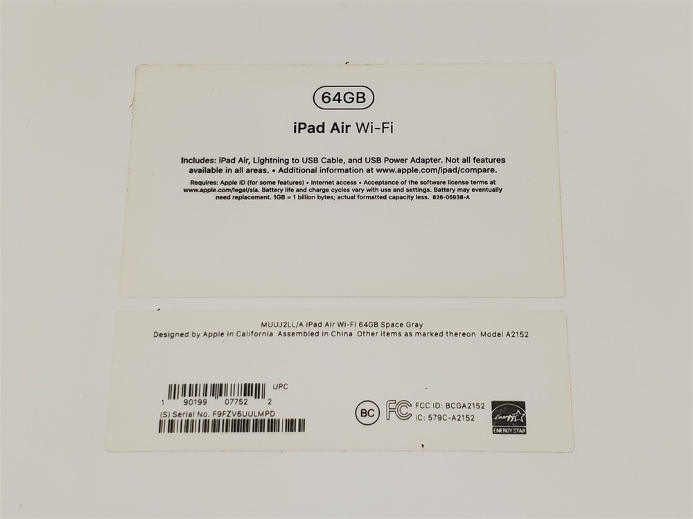 ⭐️⭐️⭐️⭐️⭐️ **EMPTY BOX** 64 GB iPad Air A2152