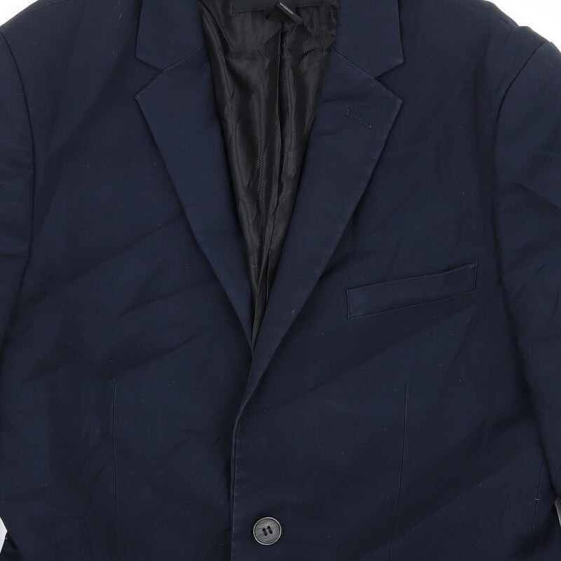 H&M Mens Blue Polyester Blend Blazer Size 36