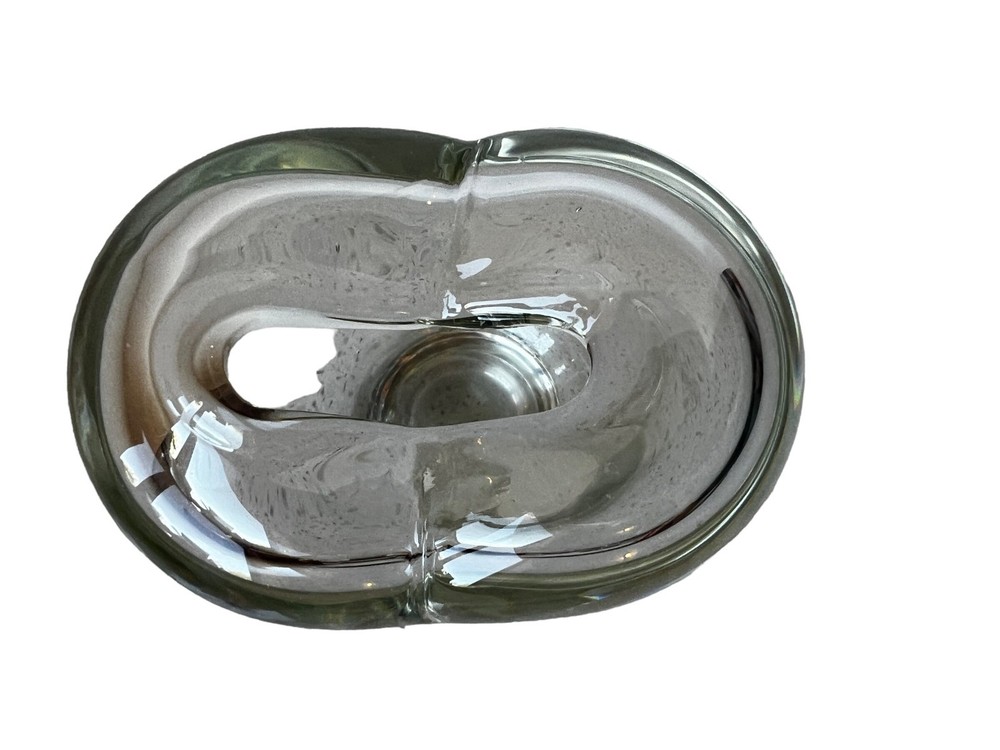 Hand Blown Clear Heart Vase 4” MCM