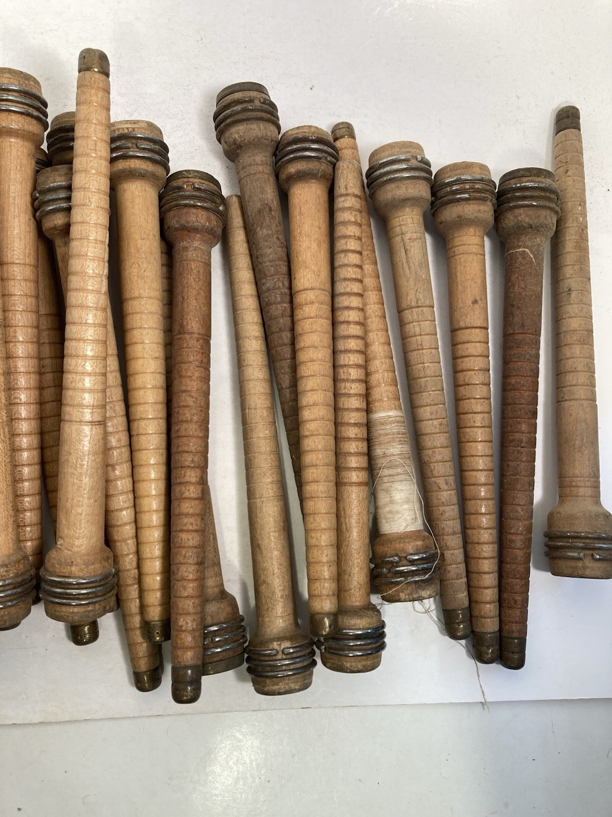 Wood Bobbins Spools Wooden Industrial Style Spindles 8.75" Wooden Quills Lot-30: