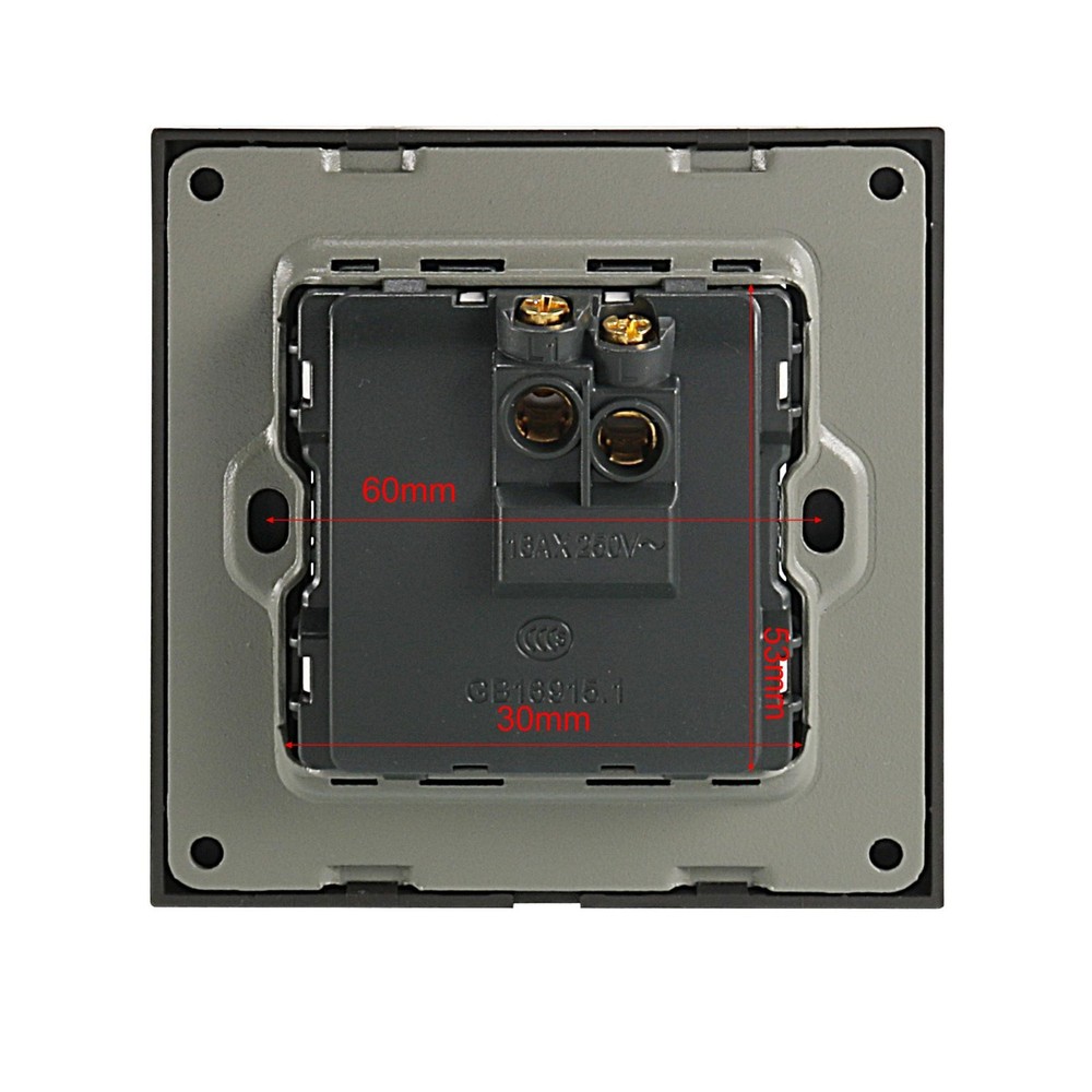 Push to Exit Button Switch Wall Mounted Resettable Square Black AC 250V 16A