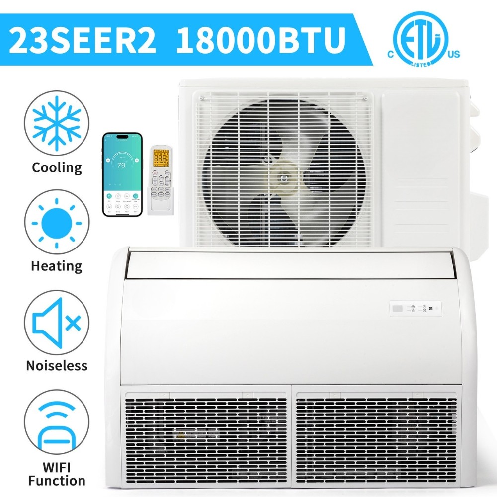 18000 BTU Floor Ceiling Mounted Air Conditioner Ductless Mini Split AC/Heating