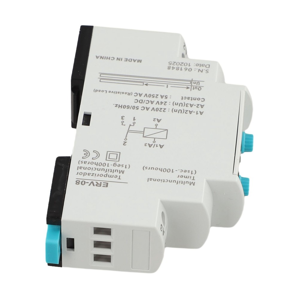 Relay Module ERV-08 Time Relay Time Range 0.1s-100h Panel Or DIN Rail Mount