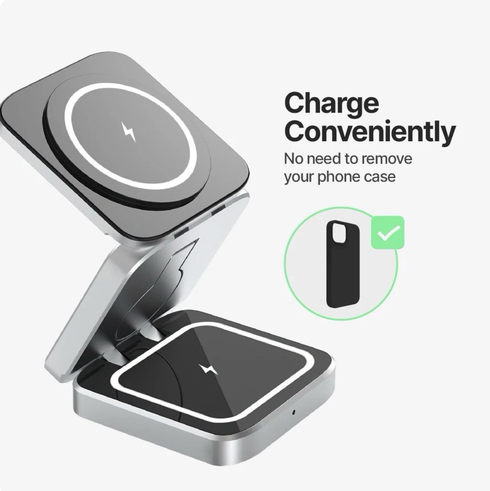 ChargeDeck 3-in-1 Foldable Wireless Station - For Apple & Android