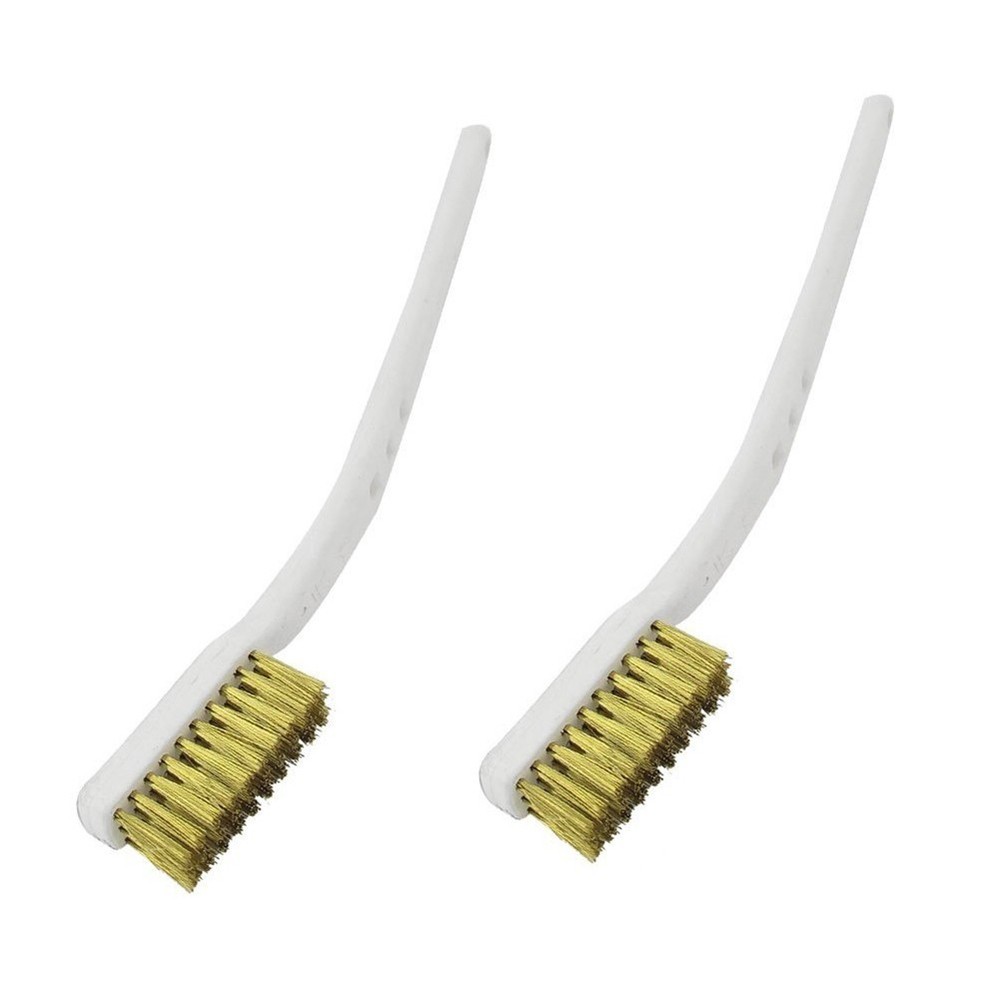 Copper Wire Brush Industrial Light Scrubbing Plastic Handle Set Tool New