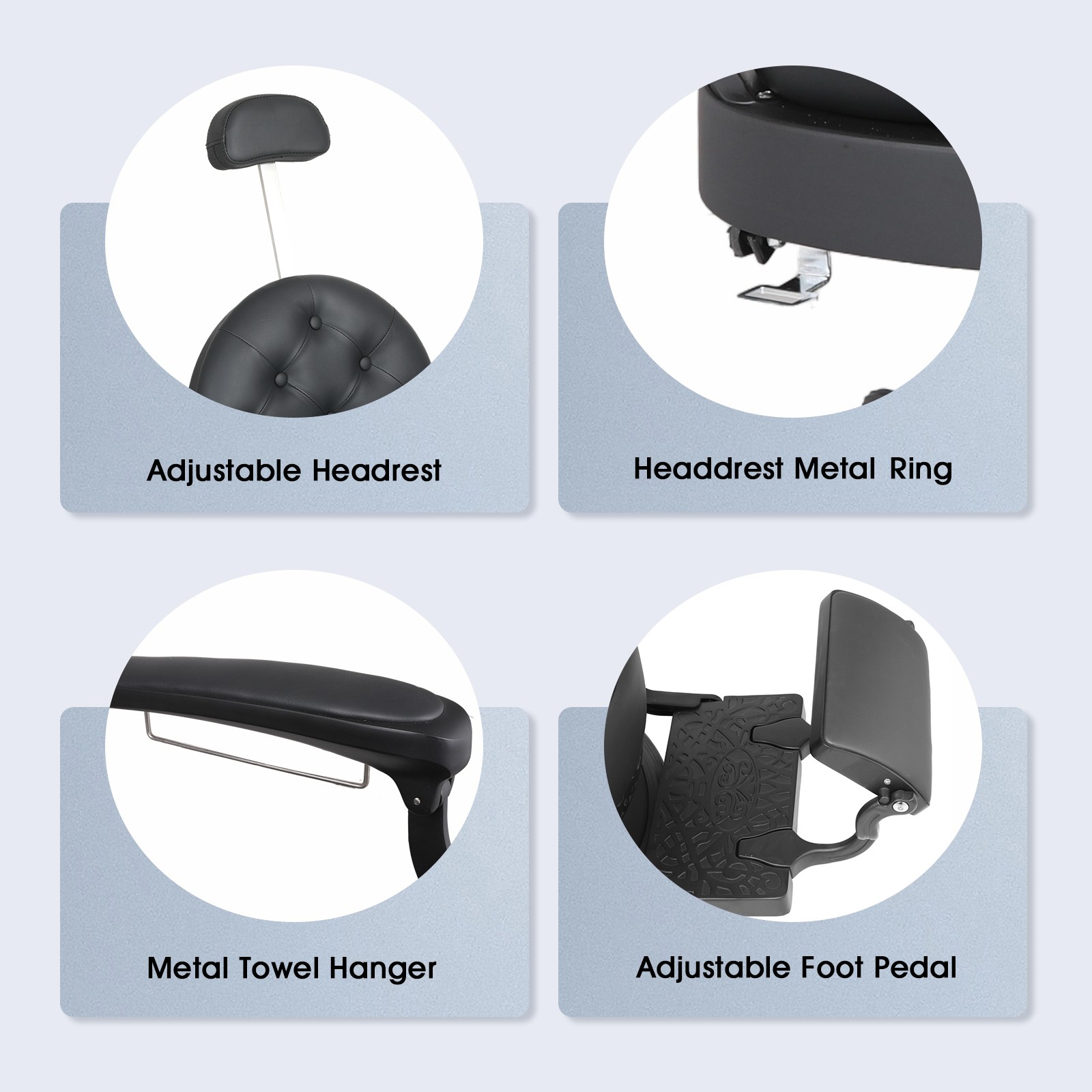 Black Vintage Recline Heavy Duty Barber Chair Hydraulic All Purpose Beauty Salon