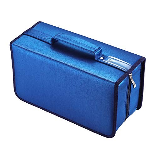 CD Case Nylon DVD Case Protective CD Holder Portable Disc 160 Capacity Blue160