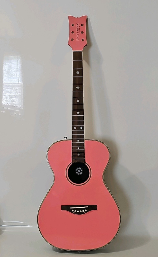 Daisy Rock Pixie 6-String Acoustic Guitar Powder Pink - Needs String/No Strings
