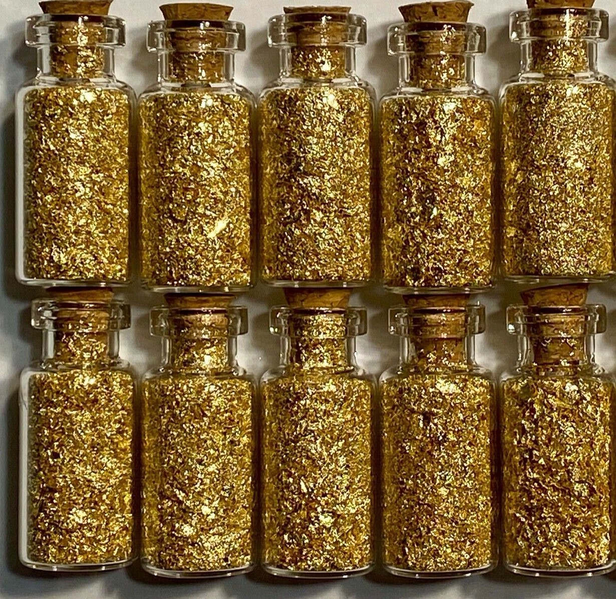 9 Bottles of Large Gold Leaf Flakes ..... Lowest price on the Net