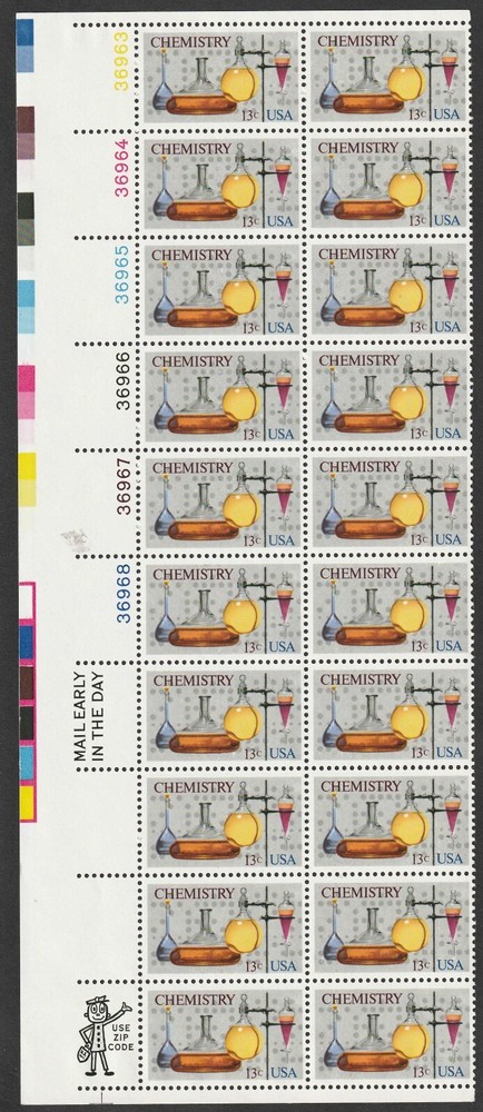 U.S. Sc. #1685, MNH, Upper Left Plate Strip, Chemistry