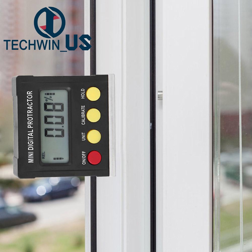 360 Degree Digital Inclinometer Protractor Electronic Level Box Magnetic Base