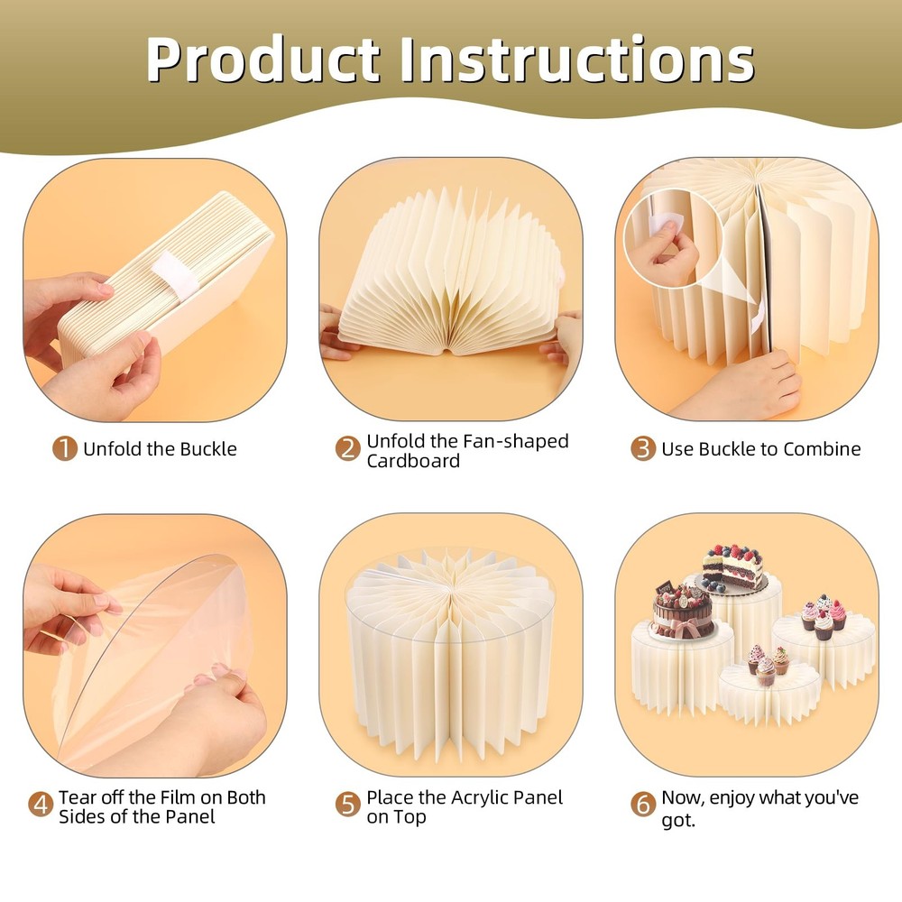 6 Pack Buffet Risers, Acrylic Food Risers for Buffet Table, White Risers for ...