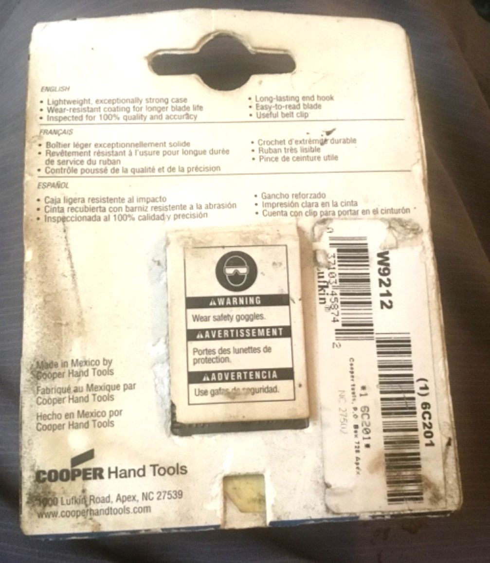 Lufkin 12' x 1/2" Yellow Blade Tape Measure W9212 NOS! FREE SHIPPING!