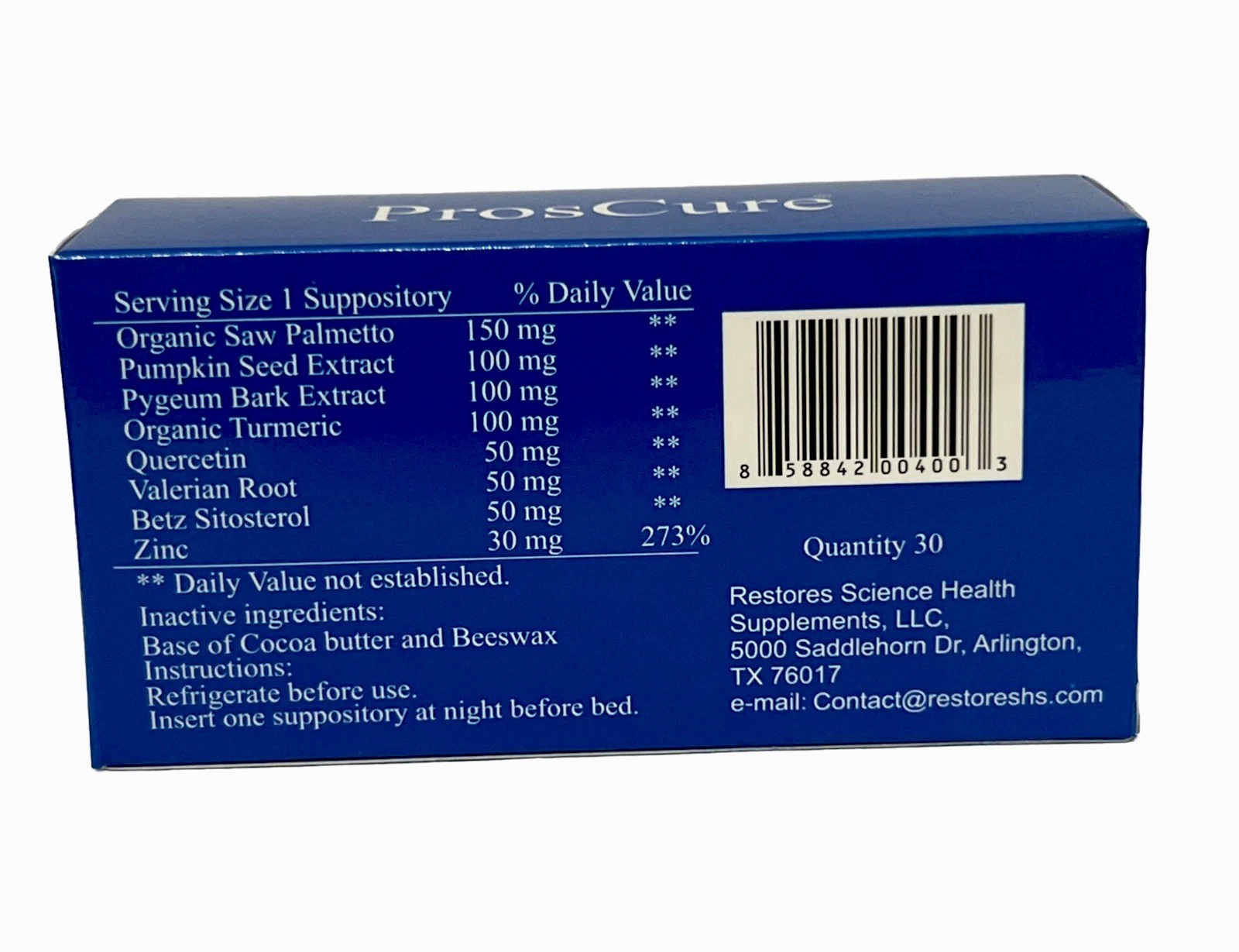 ProsCure Prostate Suppositories