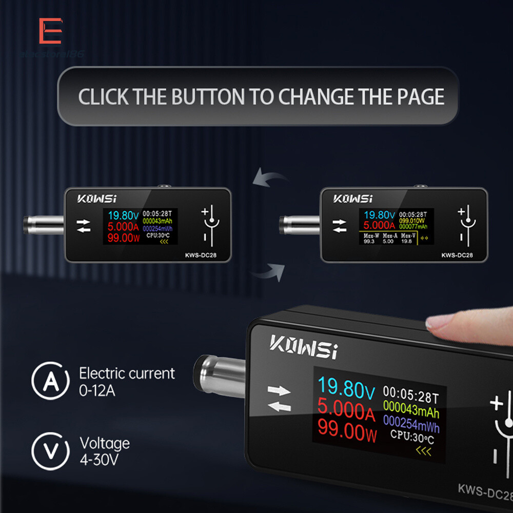 DC5.5*2.5 Current Voltage Power Meter Tester Digital LCD Display Meter DC 4-30V