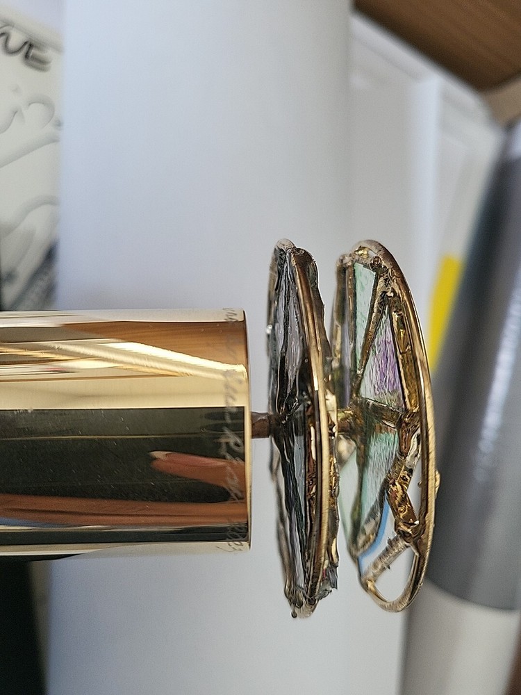 Wheeled Kaleidoscop Brass Plated Signed