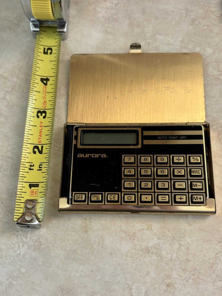 Aurora Pocket Calculator Gold Flip case