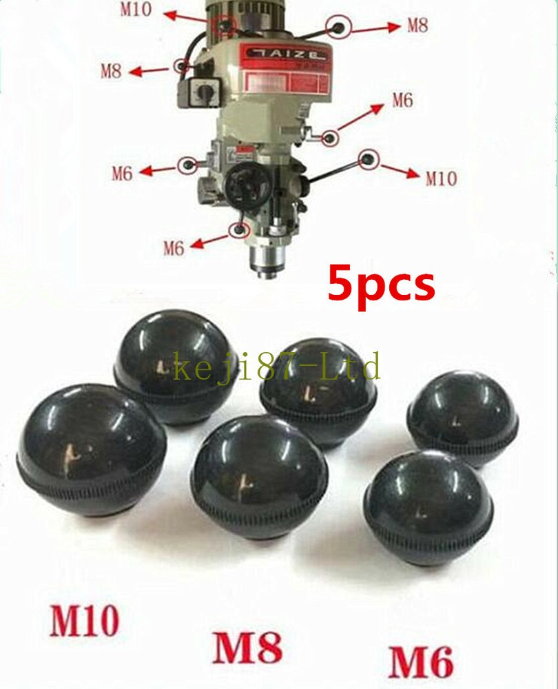 5pc Bridgeport Milling Machine Part Plastic Ball Knobs Machine Handles M10 M8 M6