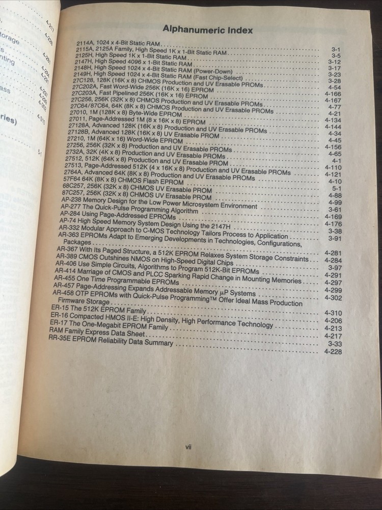 USED 1988 Intel Memory Components Handbook
