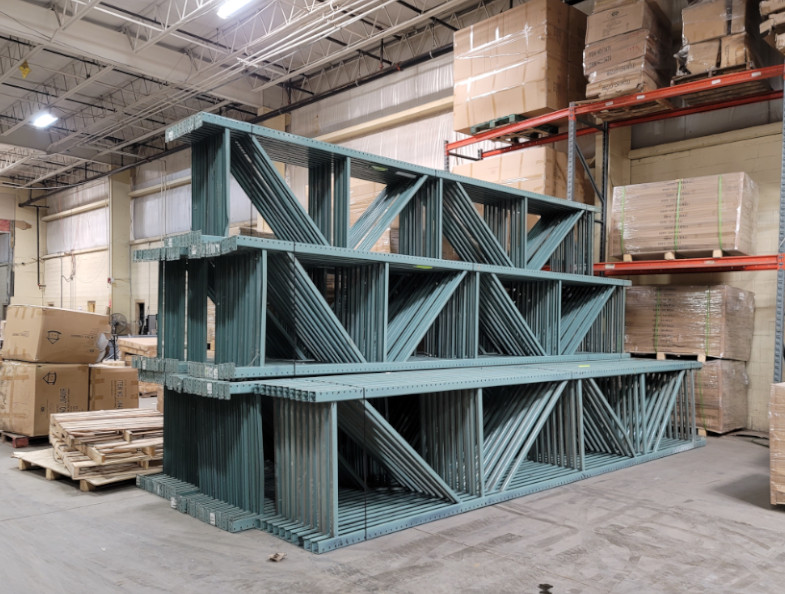 warehouse pallet racking 20 foot upright green