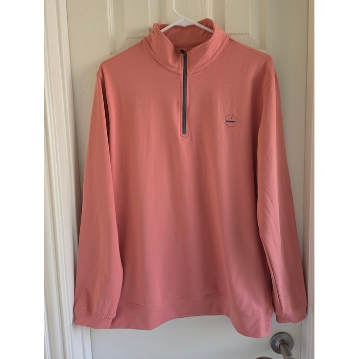 Catch + Club Men's 1/4 Zip Golf Pullover Light Rust Coral Size M