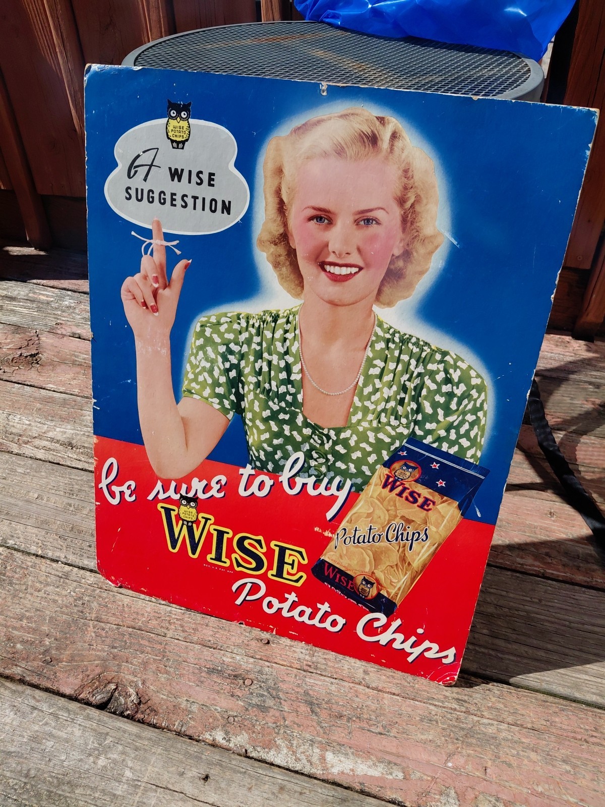 c.1946 Original Vintage George Washington Pipe Tobacco Sign Rj Reynolds NOS RARE