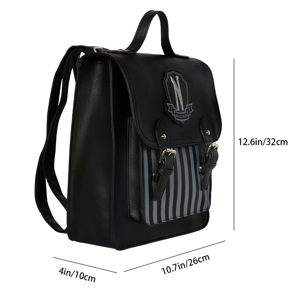 Gothic Backpack Black Faux Leather