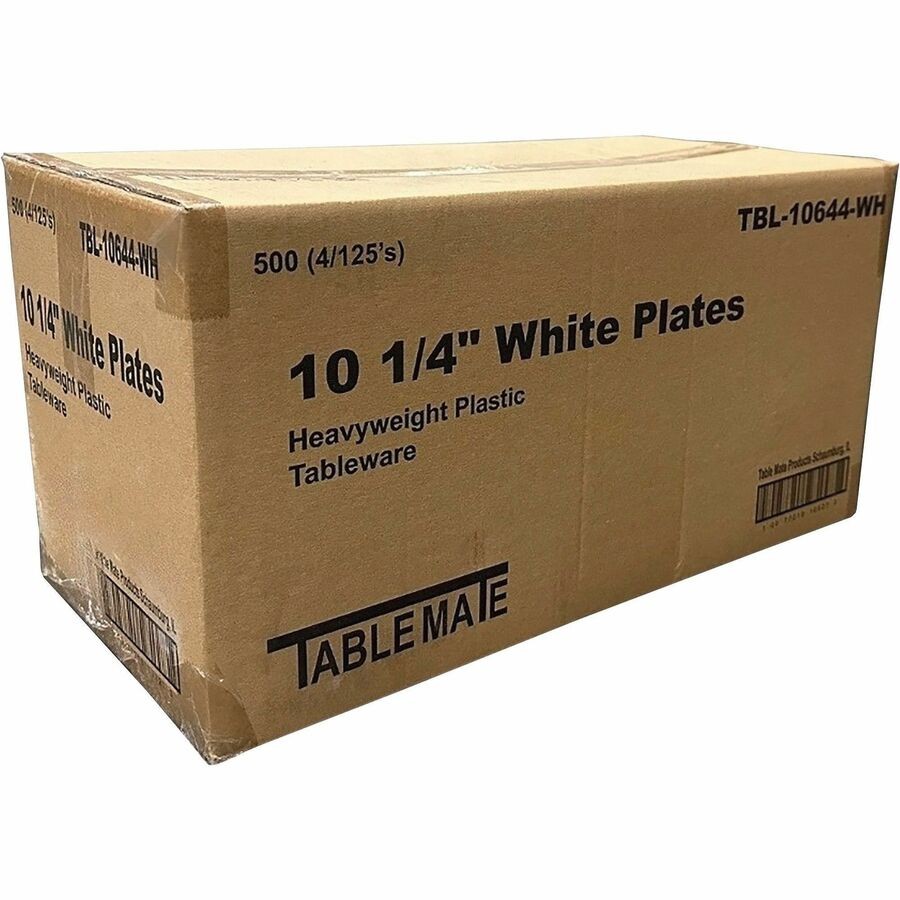 Tablemate Dinnerware Plate - Plastic - 10.25" - Sage, White (TM10644WH)