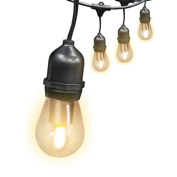 HAMPTON BAY 6-Light 12 ft. Indoor/Outdoor LED S14 Flame Effect String Light