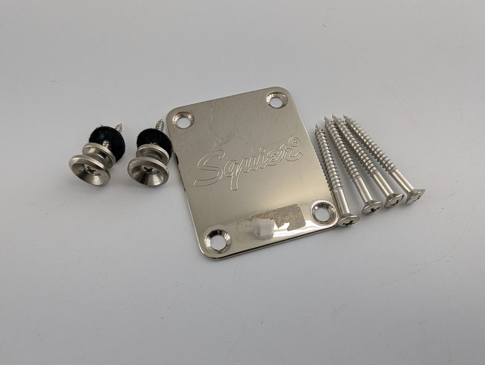 Squier Classic Vibe Nickel Finish Neck Plate Strap Buttons Hardware