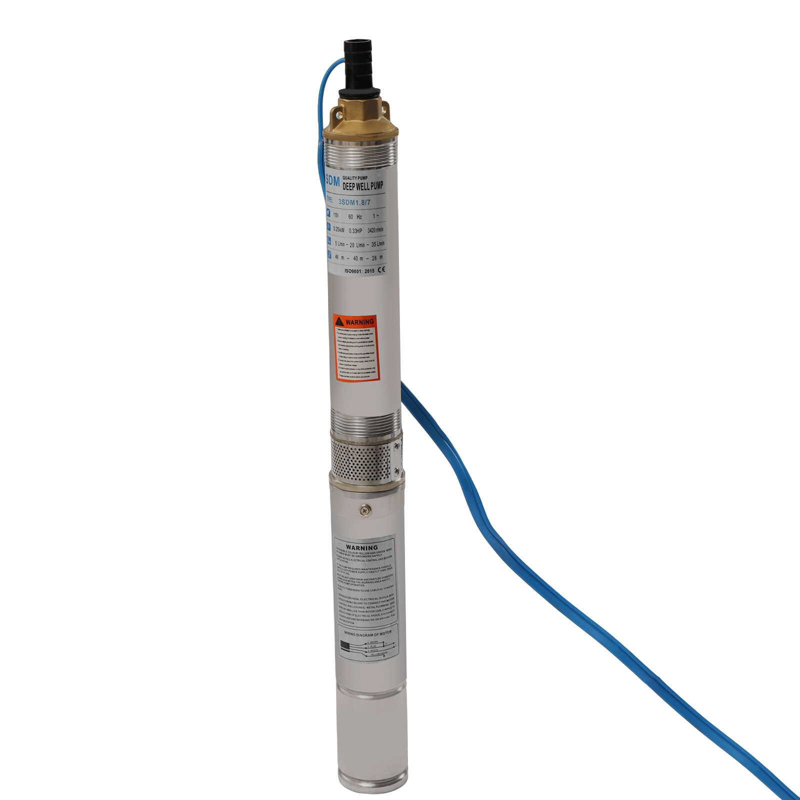 110V 0.33HP Deep Well Pump Submersible Well Pump Deep Well Pump 16GPM 151ft New