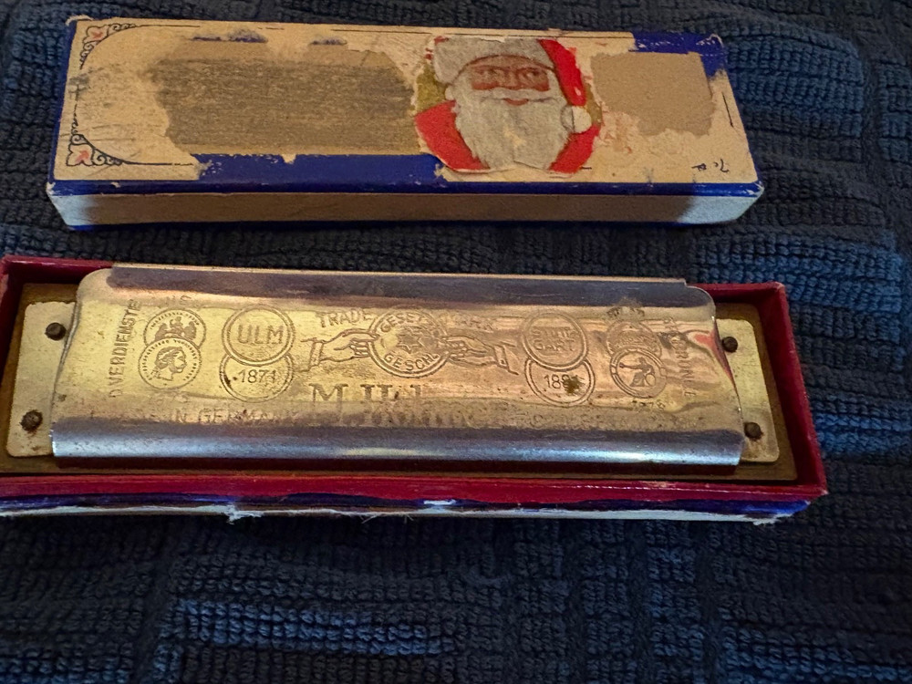 5 vintage Harmonicas. Beautiful instruments