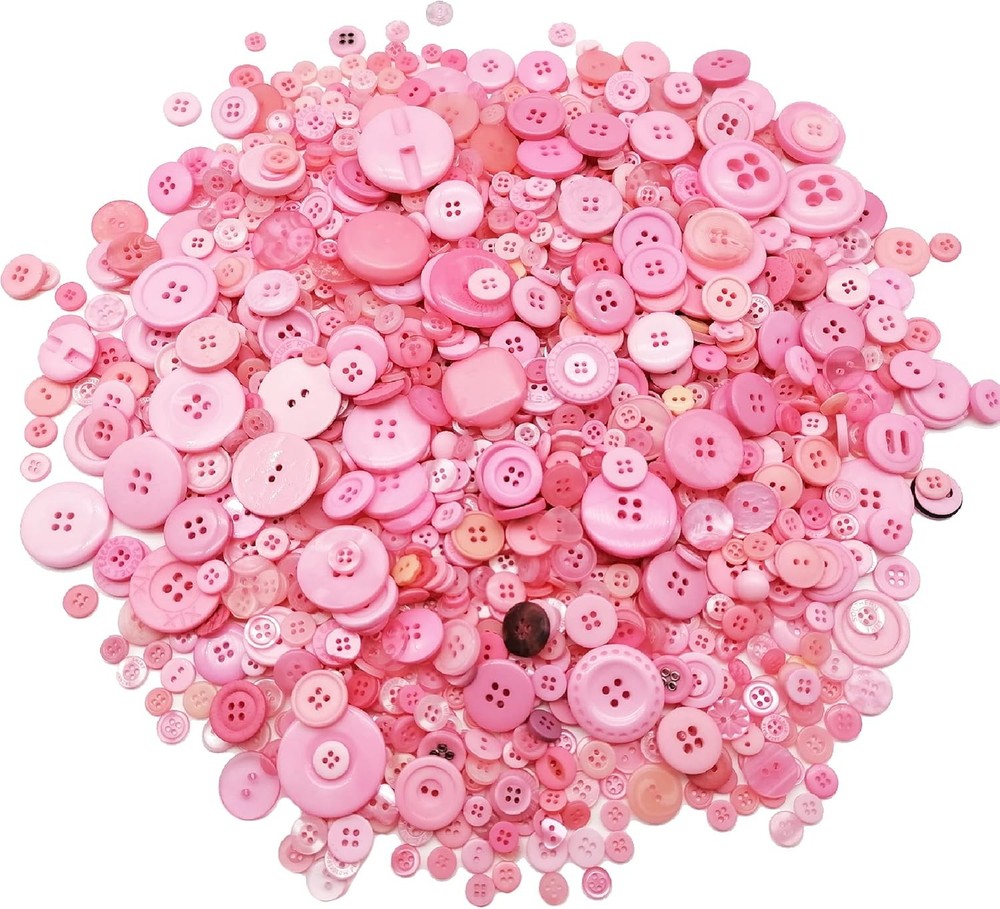 600-700Pcs Pink Buttons for Crafts Bulk Craft Assorted A,
